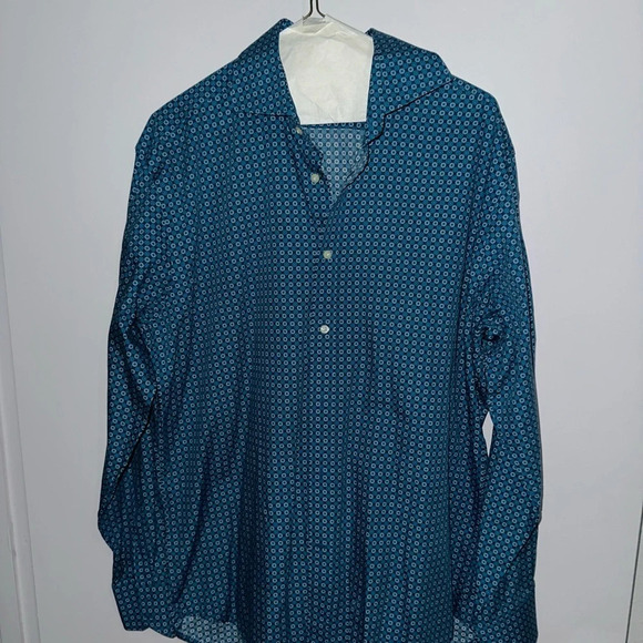 Thomas Dean Men’s Large Blue Casual Button Down Shirt - Picture 1 of 3